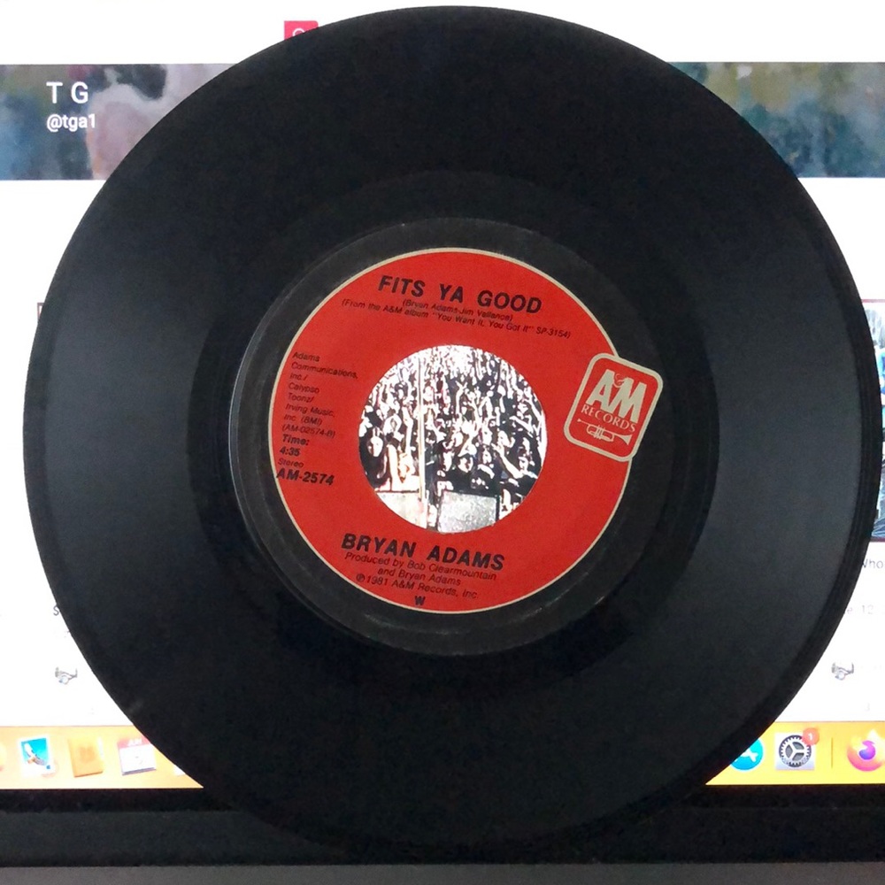 Bryan Adams Fits Ya Good Vinyl 45 Record